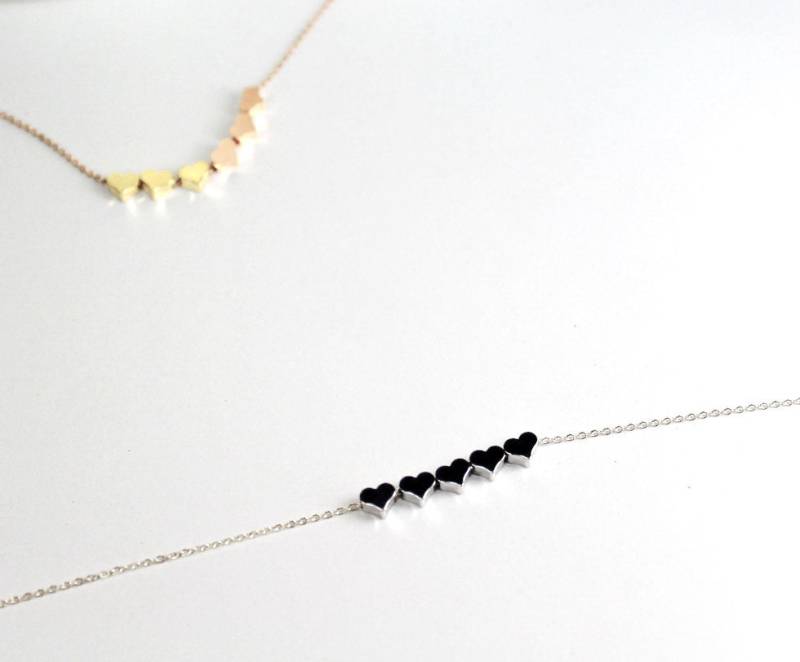 Mütter Schmuck-Multi Herzen Halskette-3, 4, 5, 6, Mini Halskette.wählen Sie Ihre Lieblingsherzfarbe Und Anzahl Der Herzen, Großmutter Geschenk von ElseJewelry