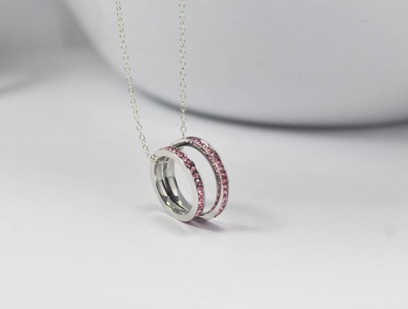 Mutter Tochter Halskette, Silber Birthstone Ring Neue Andenken Geschenk Personalisierte Birthstone, Jahrestag, Geburtstag von ElseJewelry