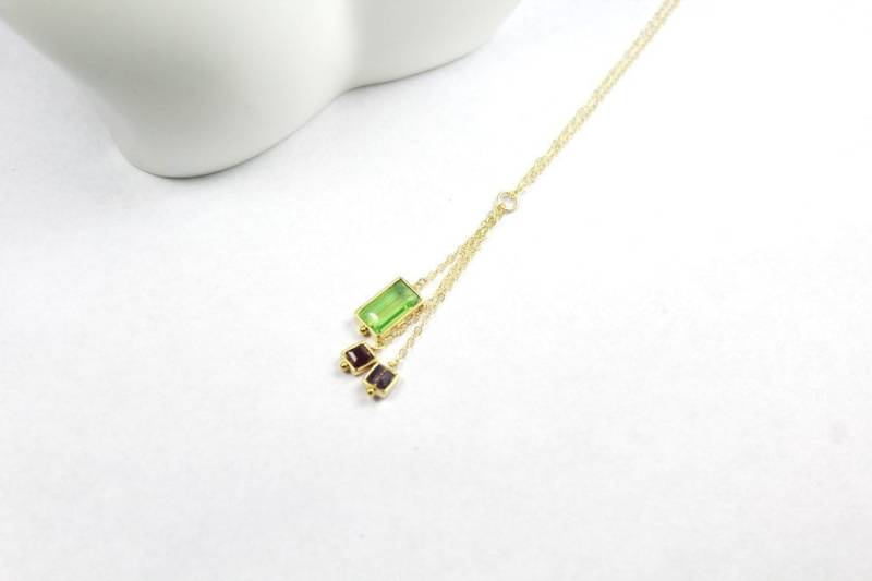 Personalisierte Geburtsstein Lariat. Mom Babe Y-Halskette. Geburtssteine 2 Geburtssteine.mutter Geburtsstein.tochter Geburtsstein von ElseJewelry