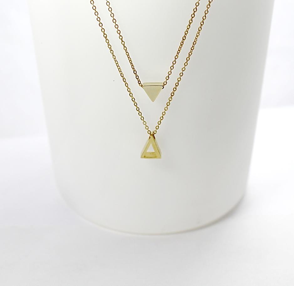 Triangle Halskette, 2 Stränge Dreieck Schmuck Geschenk. Chevron Halskette Weihnachtsgeschenk, Frauen Mom Babe, Dreiecke Schmuck. Muttertagsgeschenk von ElseJewelry
