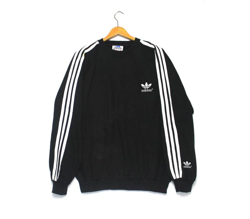 Vintage Adidas Trefoil Kleines Logo Embroidery Crewneck Pullover Sweatshirt von ElsewhereVintageShop