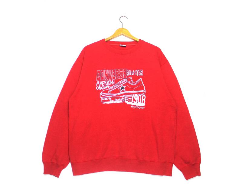 Vintage Converse All Star Full Print Sneaker Crewneck Pullover Sweatshirt von ElsewhereVintageShop
