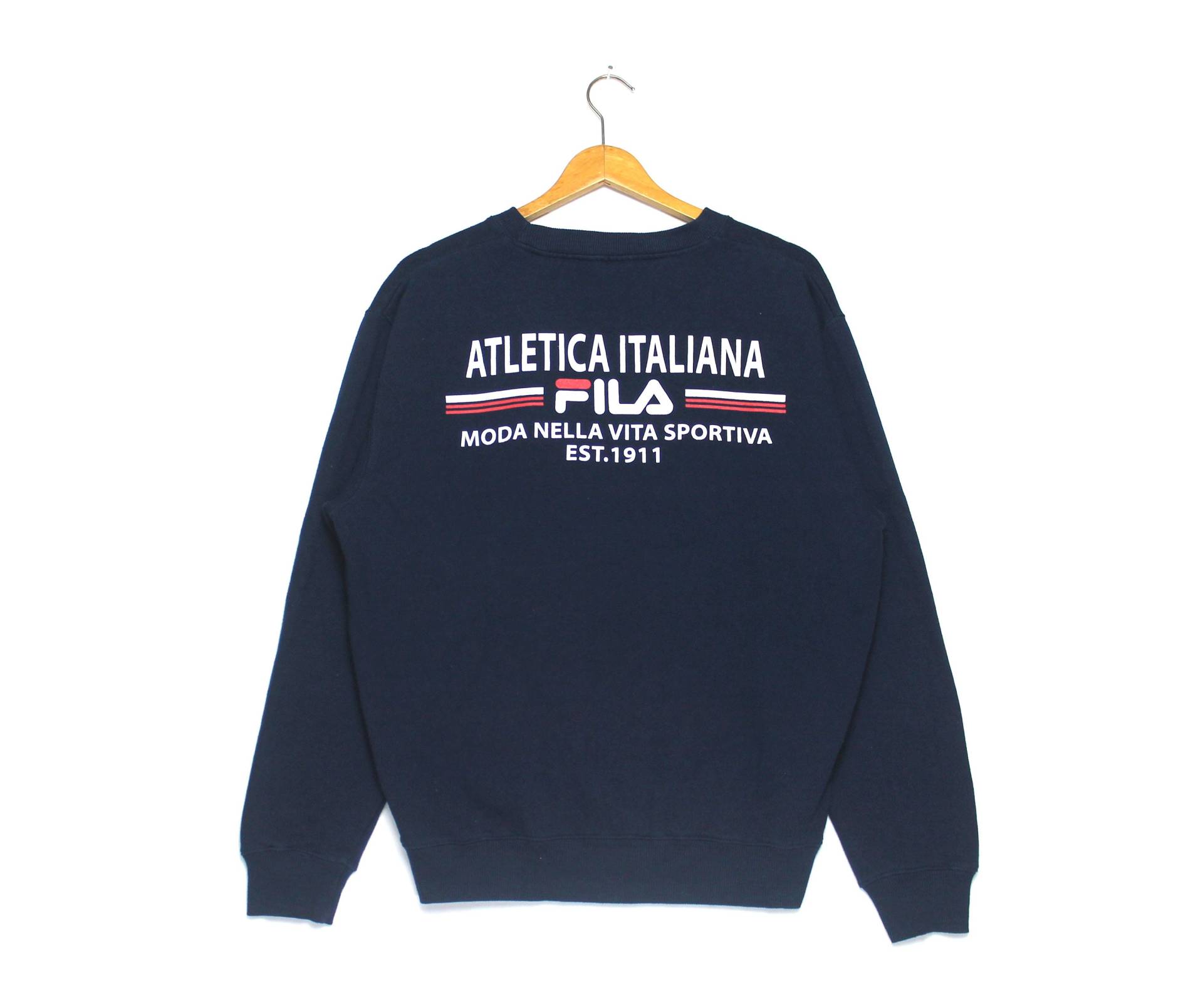 Vintage Fila Atletica Italiana Full Print Spellout Logo Crewneck Pullover Sweatshirt von ElsewhereVintageShop