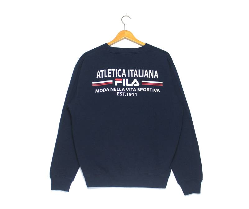 Vintage Fila Atletica Italiana Full Print Spellout Logo Crewneck Pullover Sweatshirt von ElsewhereVintageShop