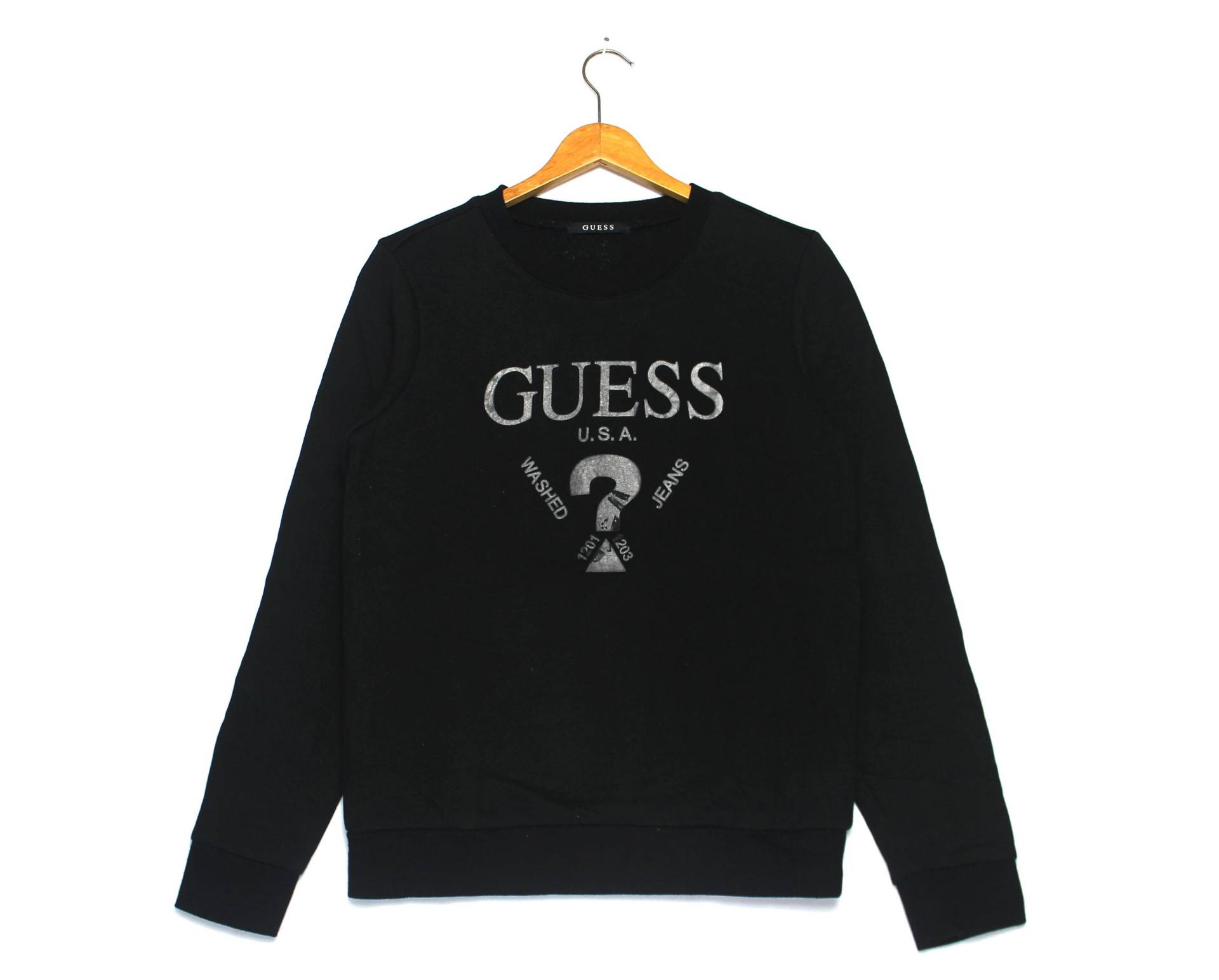 Vintage Guess Full Print Spellout Logo Crewneck Pullover Sweatshirt von ElsewhereVintageShop