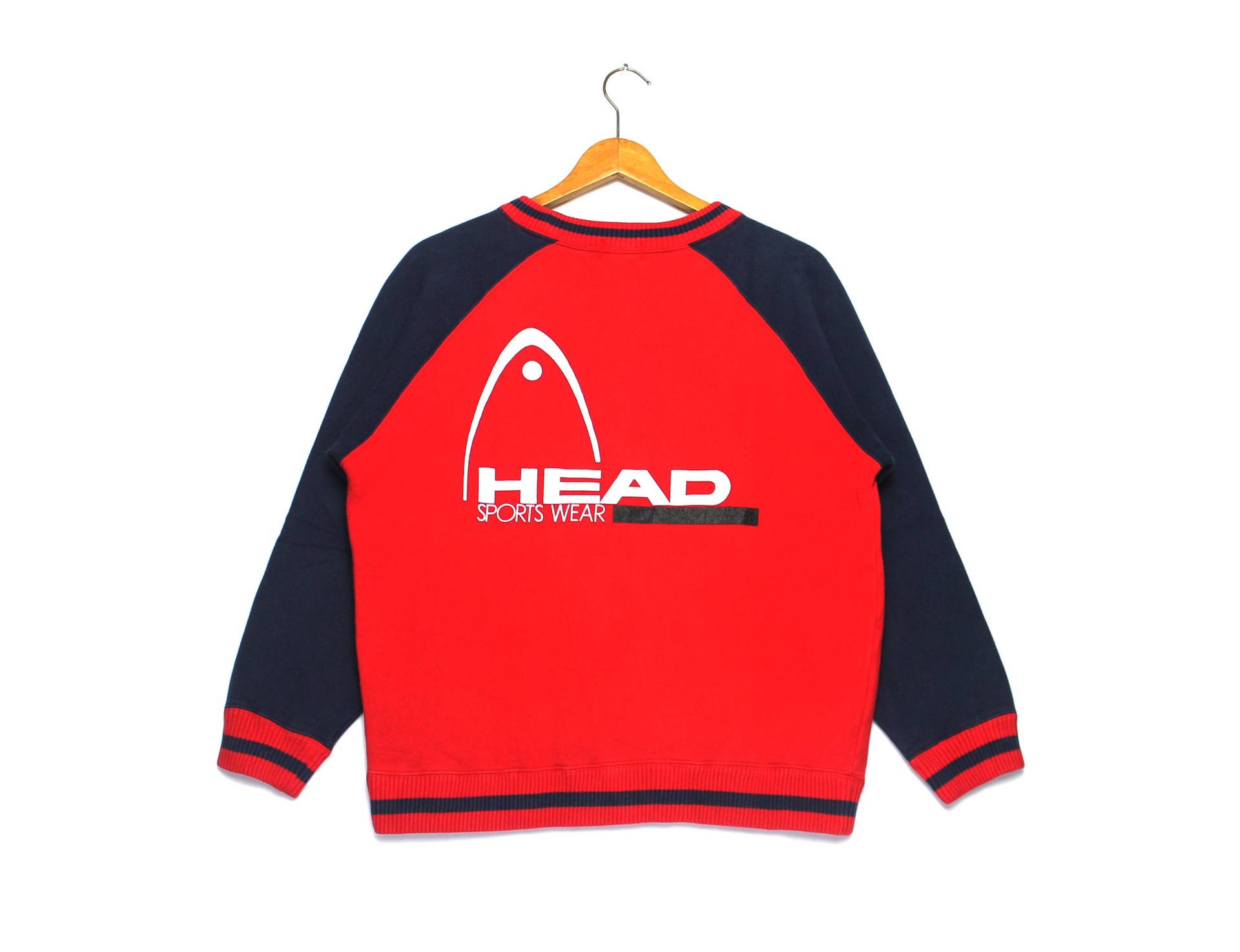 Vintage Head Sport Stickerei Small Logo Full Print On Back Crewneck Pullover Sweatshirt von ElsewhereVintageShop