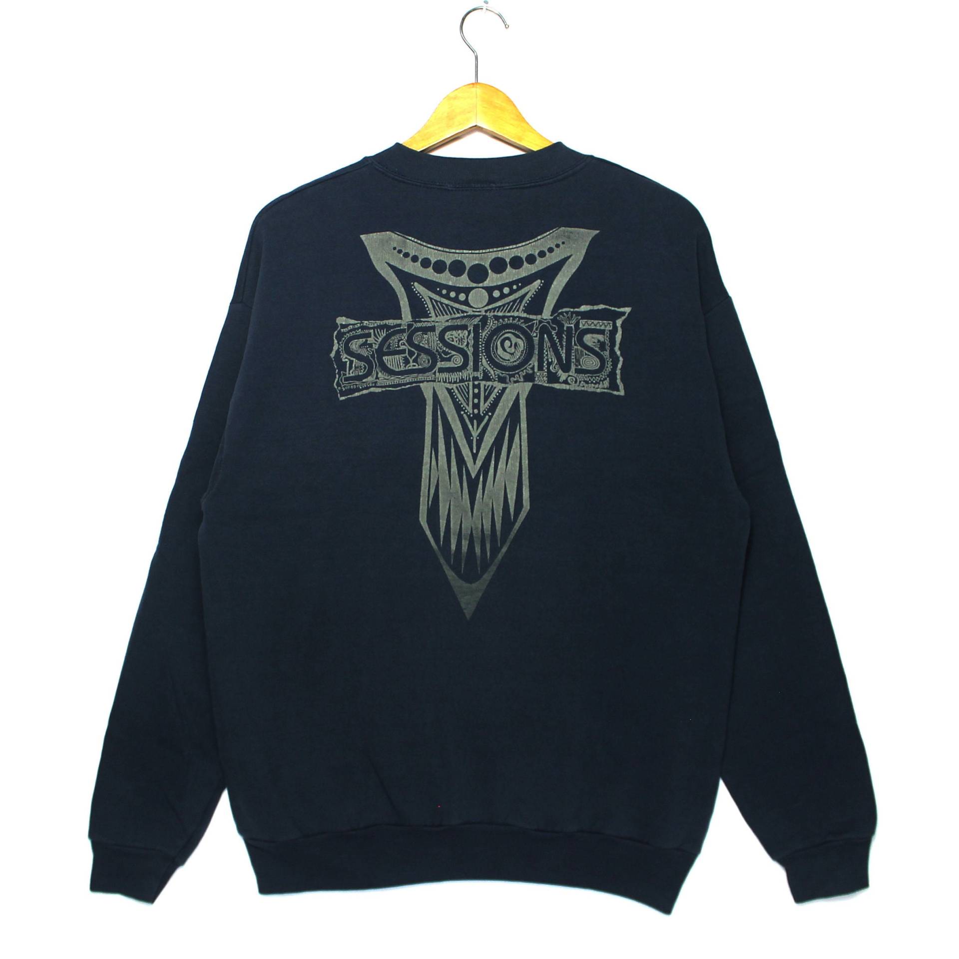 Vintage Selten 80Er Jahre Sessions Cross Skateboard Big Logo Voller Druck Crewneck Pullover Sweatshirt von ElsewhereVintageShop