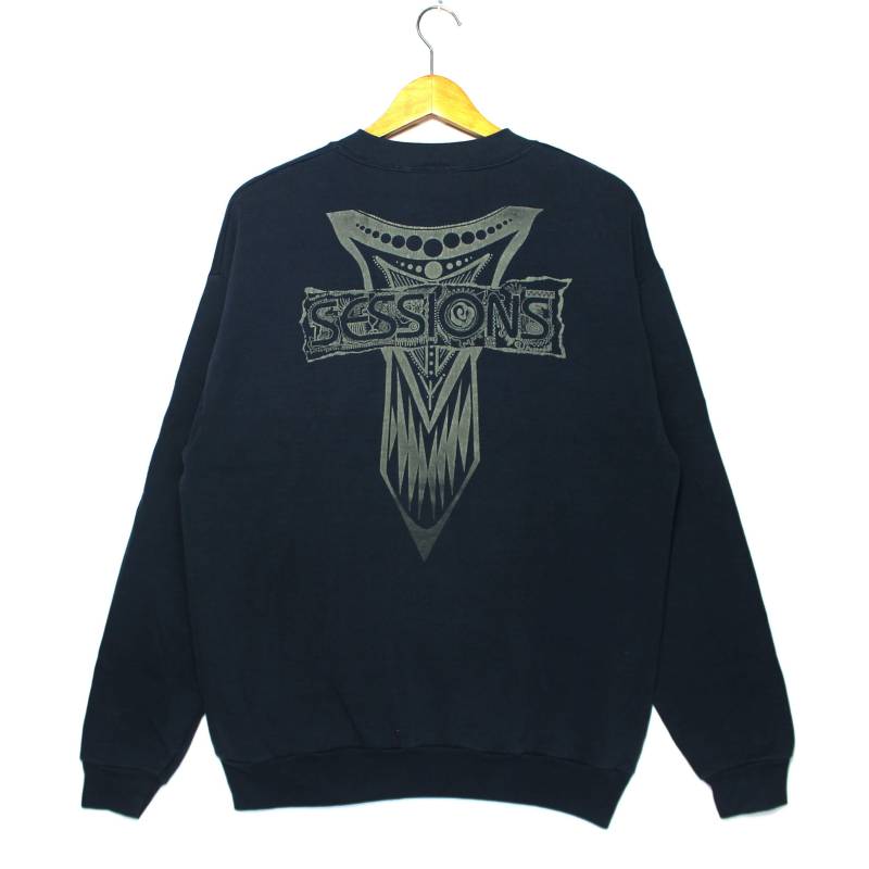 Vintage Selten 80Er Jahre Sessions Cross Skateboard Big Logo Voller Druck Crewneck Pullover Sweatshirt von ElsewhereVintageShop