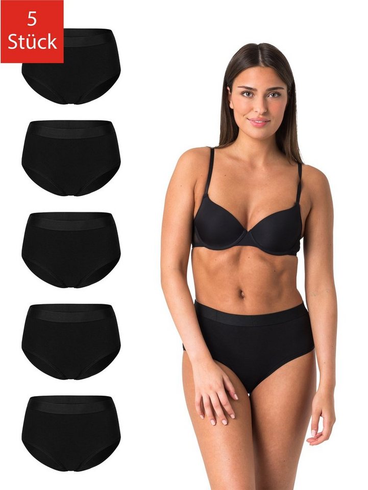 Elsie Taillenslip Unterhosen Damen Hüftslip aus 95% Baumwolle mit Stretch (Packung, 5-St., 5er-Pack) Bequeme Unterwäsche Frauen mit Hohe Taille Slip Damen von Elsie