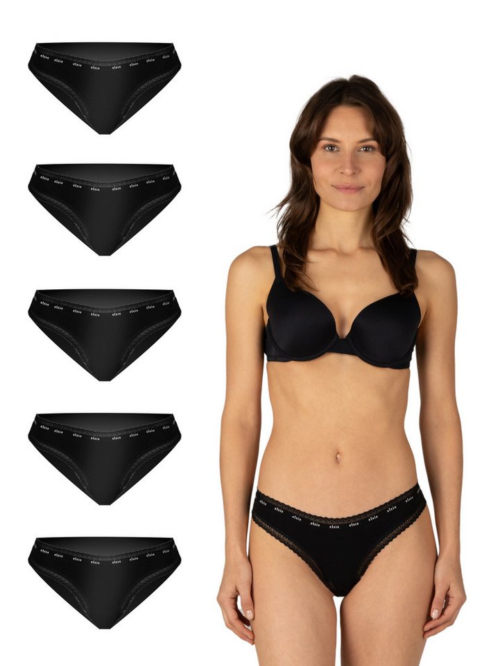 Elsie Tanga mit Spitze Unterhosen Damen String Tanga Damen aus Baumwolle Stretch (Packung, 5-St., 5er-Pack) unsichtbar unter deiner Kleidung - Frauen Slip Damen von Elsie