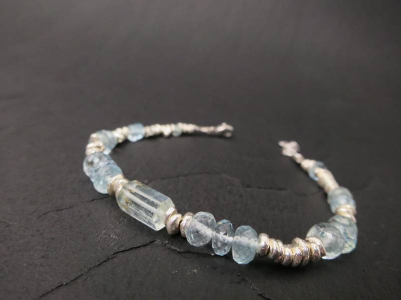 Aquamarin Armband Silber Edelstein von ElstarDesign
