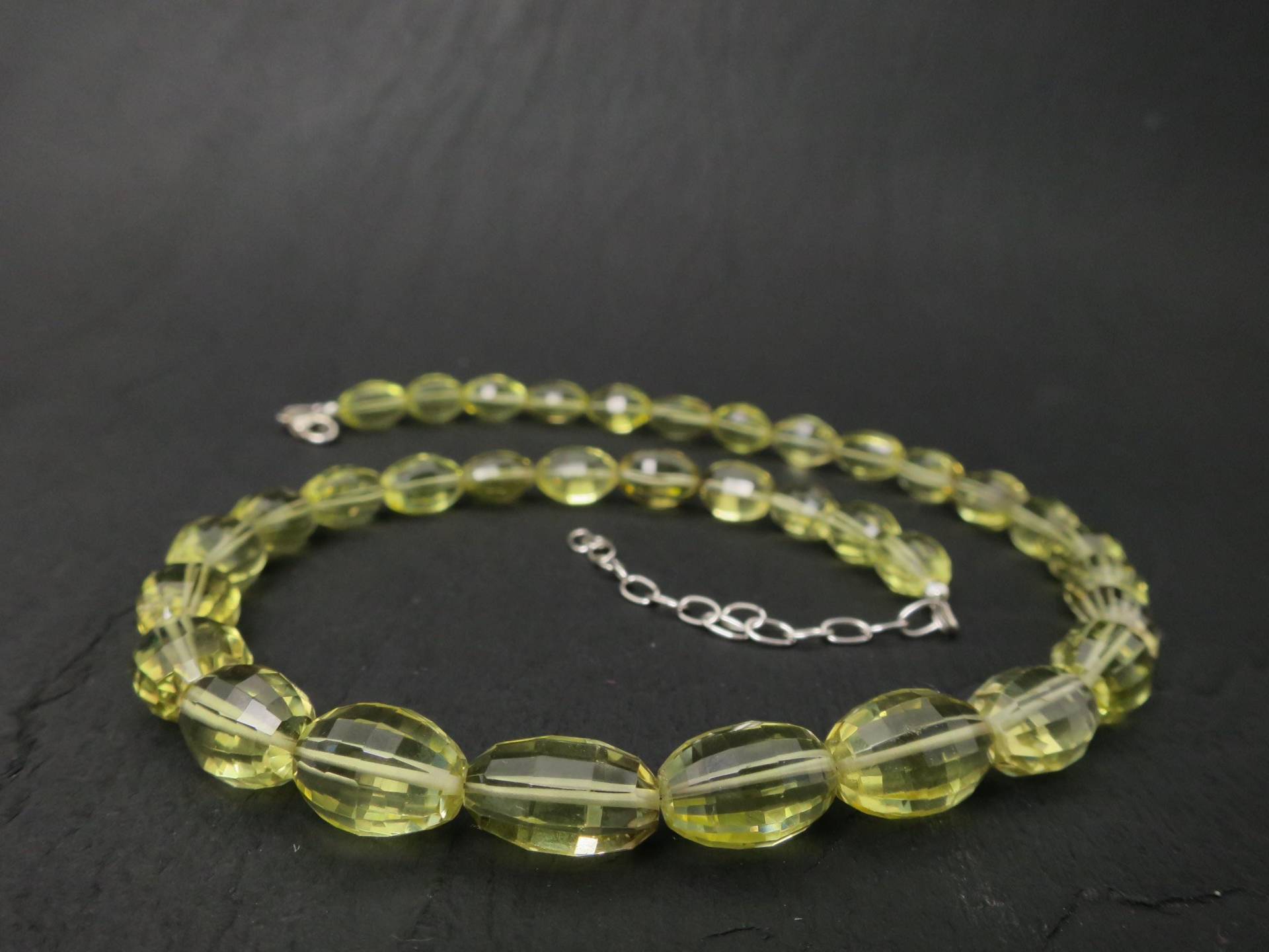 Citrin Kette 45cm Plus 6cm Sterling Silber Facettiert von ElstarDesign