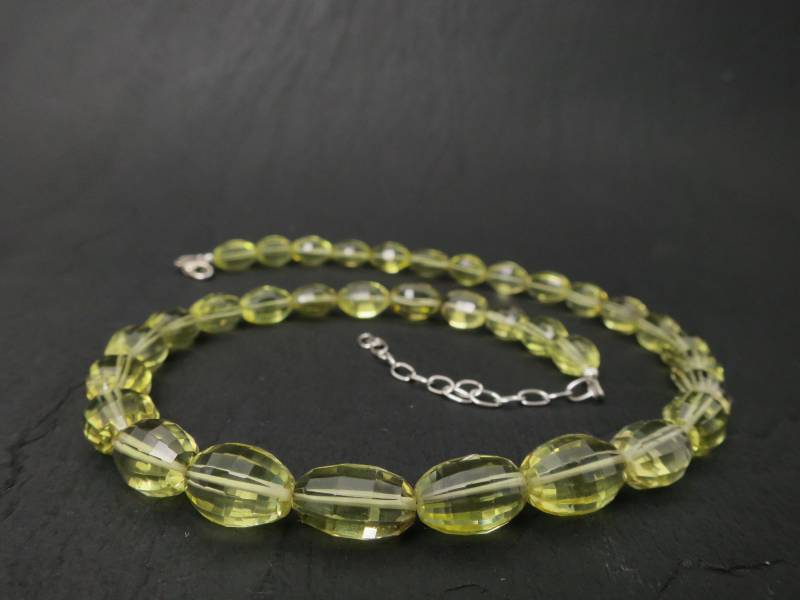 Citrin Kette 45cm Plus 6cm Sterling Silber Facettiert von ElstarDesign