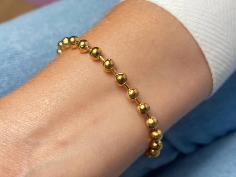 Edelstahl Kugel Armband 18 Karat Pvd Gold Beschichteten Edelstahl Kugel Armband 18 Karat Pvd Gold Beschichteten von ElstarDesign