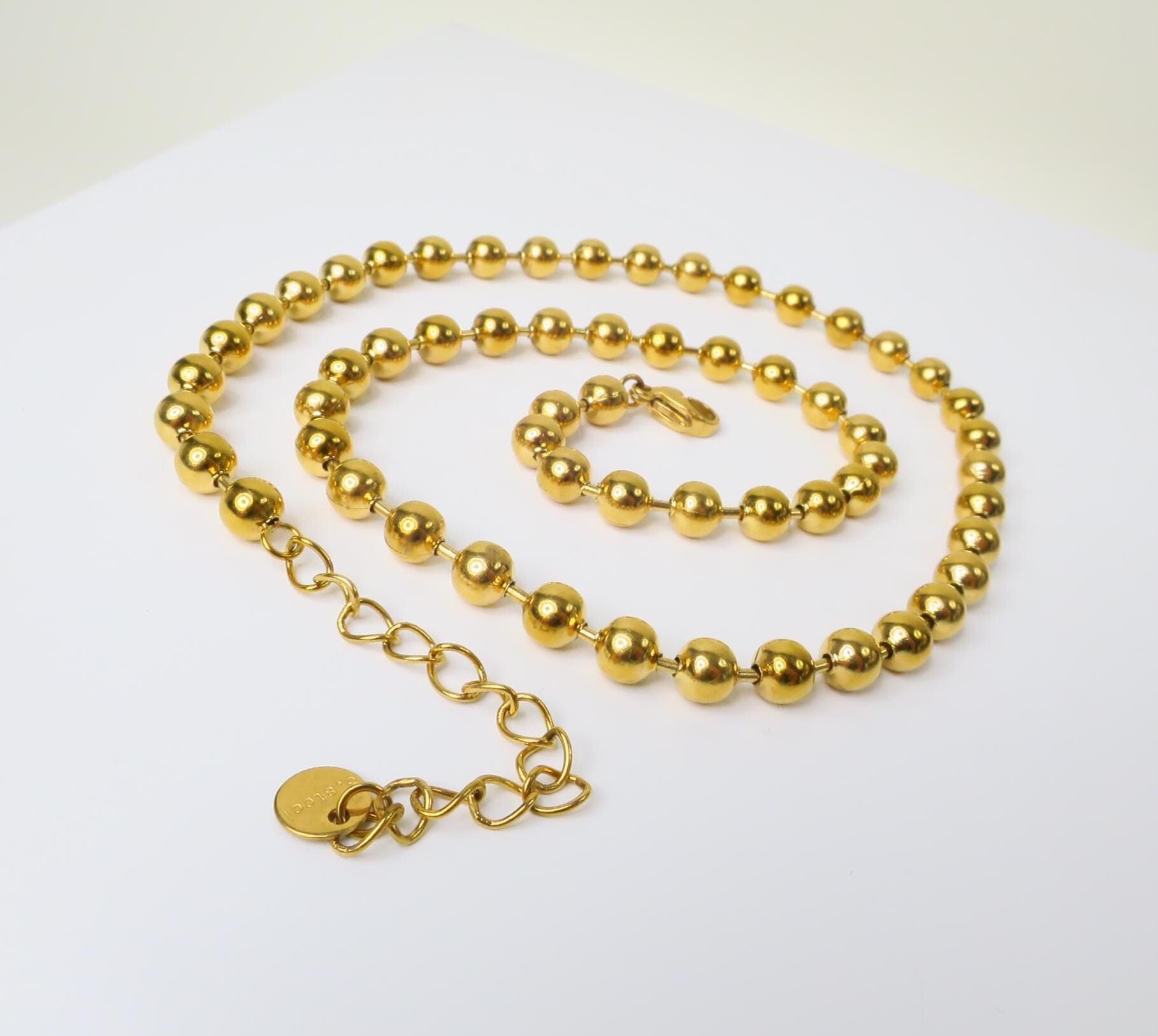 Edelstahl Kugel Kette 18 Karat Pvd Gold Beschichteten von ElstarDesign