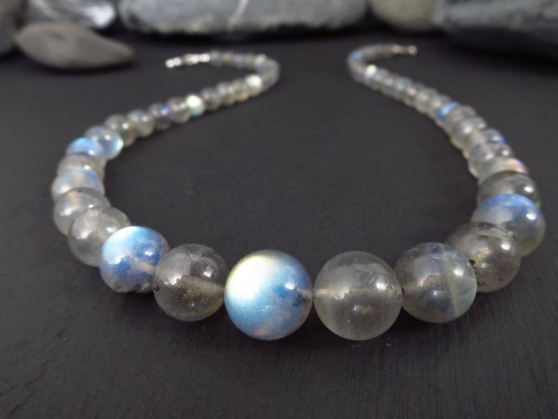 Labradorit Kette 48cm Edelstein Kugelkette von ElstarDesign