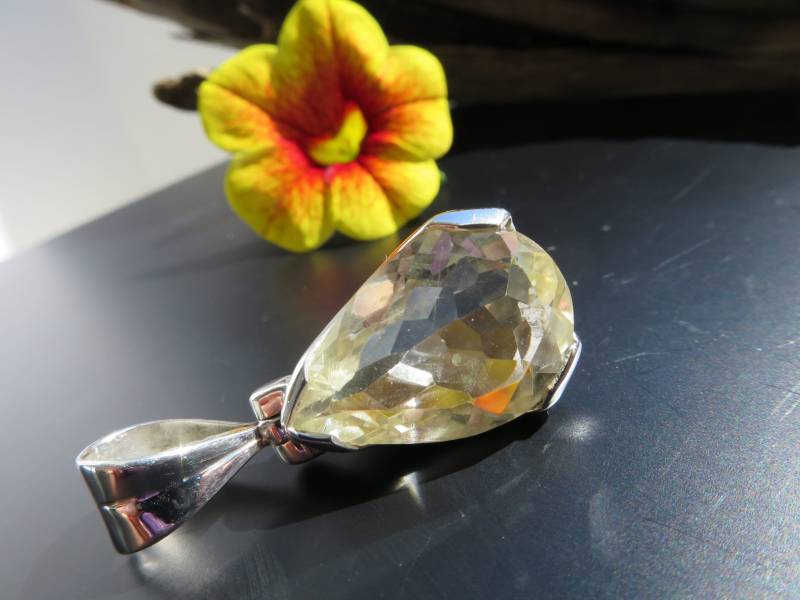 Natur Ca18 Citrin Anhänger Unbehandelter Edelstein Gefasst in Sterling Silber Gelb Stammt Aus Brasilien von ElstarDesign