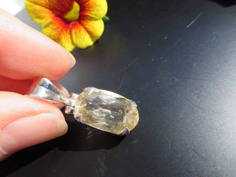 Natur Ca21 Citrin Anhänger Unbehandelter Edelstein Gefasst in Sterling Silber Gelb Stammt Aus Brasilien von ElstarDesign