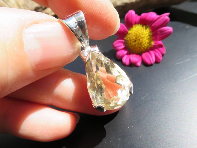 Citrin Anhänger Unbehandelter Silber Aus Brasilien von ElstarDesign