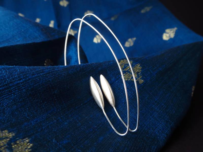 sterling Silber Ohrringe Solid Avantgarde Sehr Lang von ElstarDesign