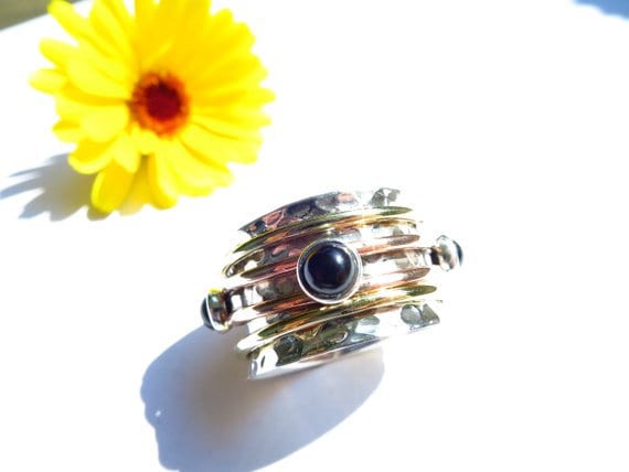 Onyx Silber Ring Spinner Gr8 Meditation Gr9 Lässiger Mix Edelstein Onyx Silber Ring Spinner Gr8 Meditation Gr9 Lässiger Mix Edelstein von ElstarSunbird