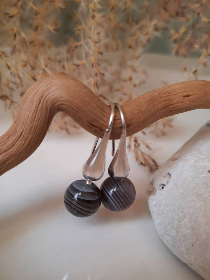 Botswana-Hängeohrringe, Achatohrschmuck, Ohrstecker, Edelsteinohrschmuck, Mode von Elstertraum