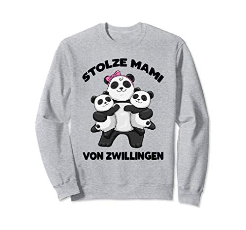 Stolze Mami von Zwillingen Mama Panda Pandabär Zwilling Sweatshirt Stolze Mami von Zwillingen Mama Panda Pandabär Zwilling Sweatshirt von Eltern Familie Zwillinge Geburt Geschenk