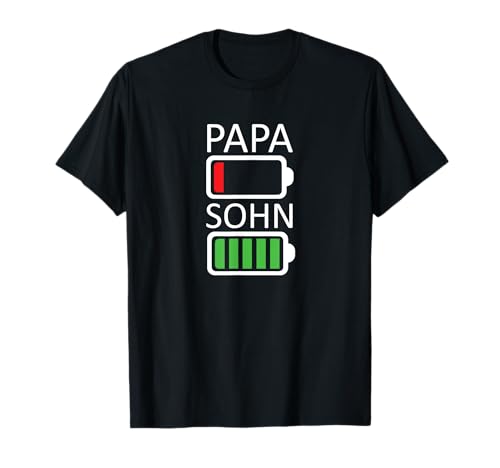 Vater Papa Sohn Akku leer Herren T-Shirt von Papa Akku leer Vatertag