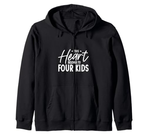 Ich Liebe Meine Vier Kinder Kapuzenjacke von Eltern mit Kindern Designs