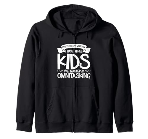 Multitasking Eltern - drei Kinder Kapuzenjacke Multitasking Eltern - drei Kinder Kapuzenjacke von Eltern mit Kindern Designs