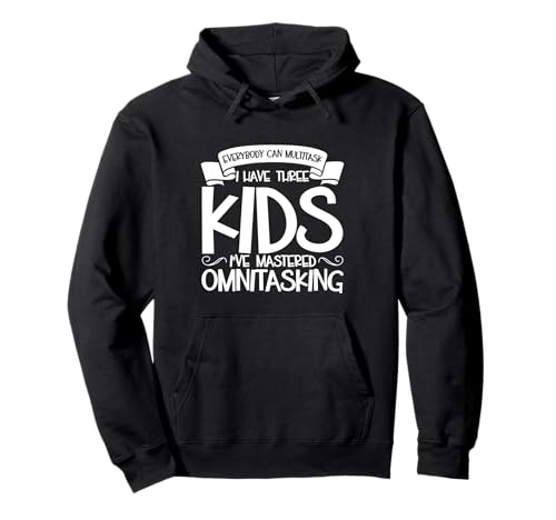 Multitasking Eltern - drei Kinder Pullover Hoodie von Eltern mit Kindern Designs
