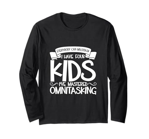 Multitasking Eltern - vier Kinder Langarmshirt Multitasking Eltern - vier Kinder Langarmshirt von Eltern mit Kindern Designs