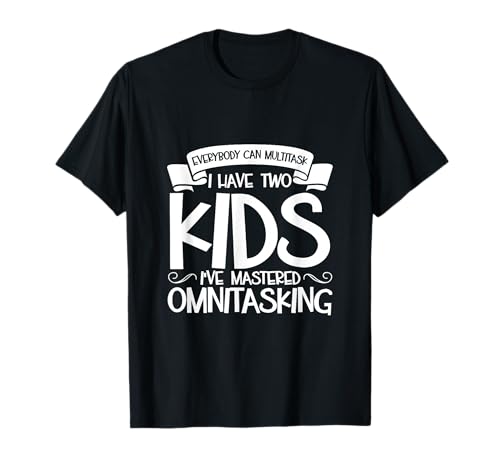 Multitasking Eltern - zwei Kinder T-Shirt von Eltern mit Kindern Designs