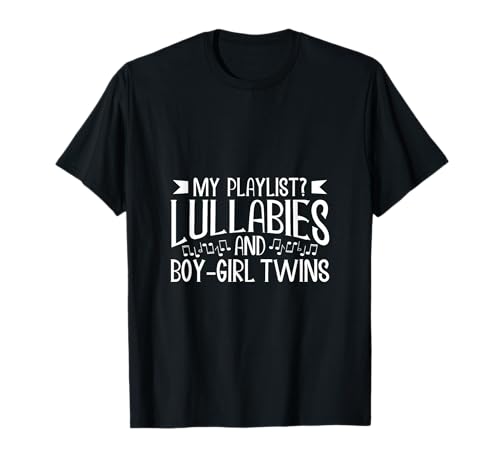 Schlaflieder für Junge-Mädchen-Zwillinge T-Shirt Schlaflieder für Junge-Mädchen-Zwillinge T-Shirt von Eltern mit Zwillingen Designs