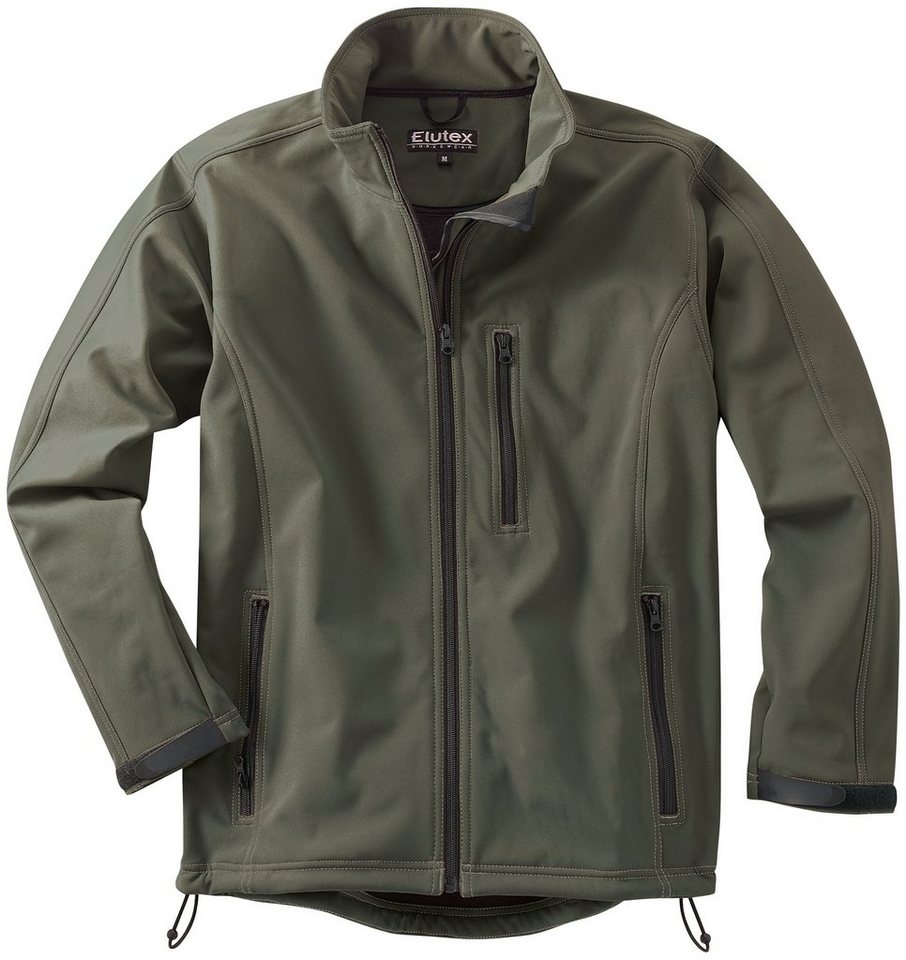 Elutex Softshelljacke Jäger-Softshelljacke "Nebraska" Jagdjacke oliv grün Outdoorjacke von Elutex