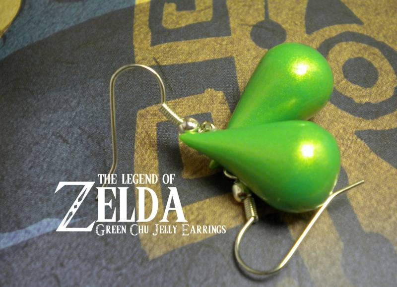 Grün Chu Jelly Ohrringe | Glow in The Dark - Die Legende Von Zelda Nintendo Grün Chu Jelly Ohrringe | Glow in The Dark - Die Legende Von Zelda Nintendo von ElvenStarClayworks