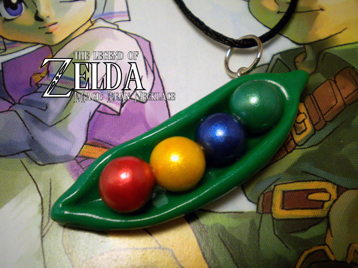 Legend Of Zelda Magic Bean Halskette Legend Of Zelda Magic Bean Halskette von ElvenStarClayworks