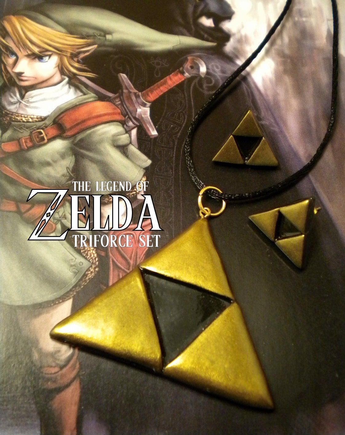 Triforce Halskette Und Ohrring | Post Set - Legend Of Zelda Nintendo Triforce Halskette Und Ohrring | Post Set - Legend Of Zelda Nintendo von ElvenStarClayworks
