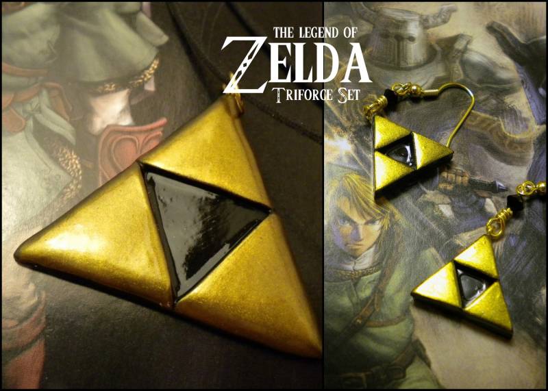 Triforce-Halskette Und Ohrringe | Baumeln Legen - Die Legende Von Zelda Nintendo Triforce-Halskette Und Ohrringe | Baumeln Legen - Die Legende Von Zelda Nintendo von ElvenStarClayworks