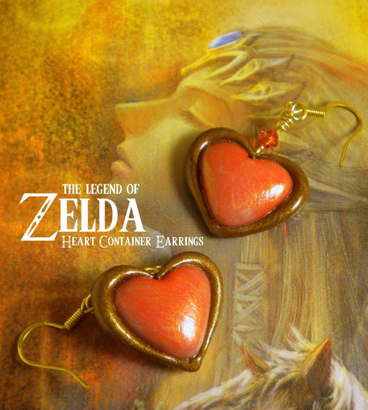 Twilight Princess Herz Container Ohrringe - Legend Of Zelda Nintendo Twilight Princess Herz Container Ohrringe - Legend Of Zelda Nintendo von ElvenStarClayworks