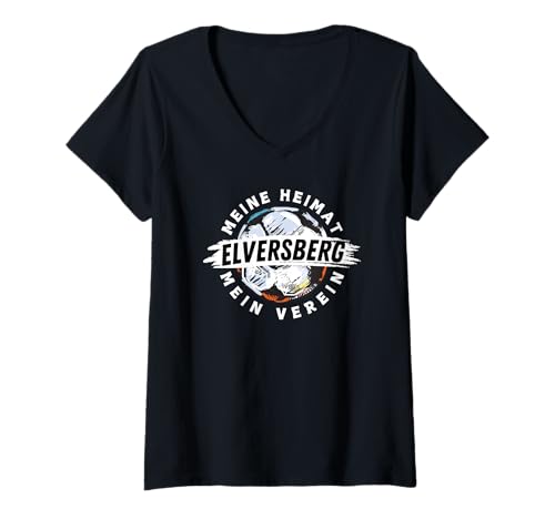 Damen Elversberg Fußball Heimat Fan Saarland Stadion saarländisch T-Shirt mit V-Ausschnitt von Elversberg Fussball Heimat Fan Stadion Outfit