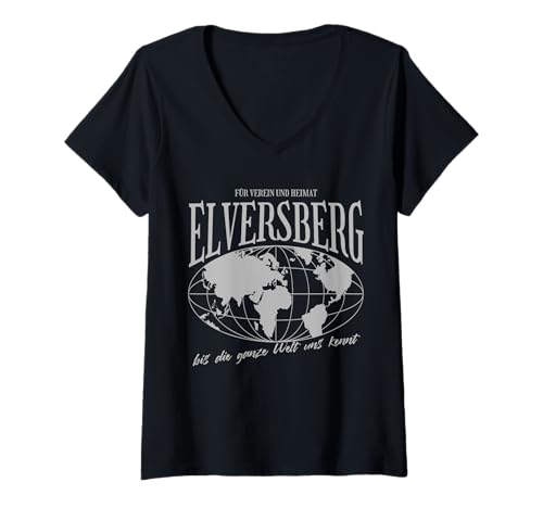 Damen Elversberg Heimat Fußball Stolz T-Shirt mit V-Ausschnitt Damen Elversberg Heimat Fußball Stolz T-Shirt mit V-Ausschnitt von Elversberger Fan Tradition Fans Geschenkidee