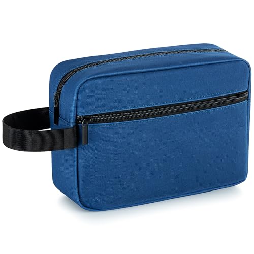 Elviros Reise-Kulturtasche für Herren und Damen, leichte Kosmetiktasche zum Aufhängen, Kosmetiktasche mit Rasierfach, Make-up-Organizer, kleine Reisetasche, Marineblau,kulturtasche von Elviros Travel