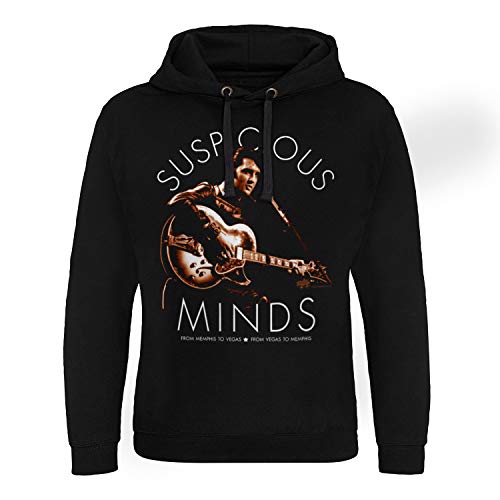 ELVIS PRESLEY Offizielles Lizenzprodukt Suspicious Minds Epic Kapuzenpullover (Schwarz), Large von ELVIS PRESLEY