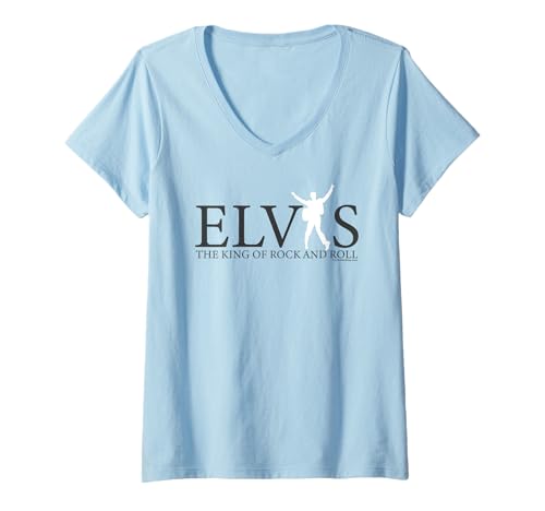 Damen Der König des Rock 'n' Roll Elvis Presley T-Shirt mit V-Ausschnitt von Elvisly Yours