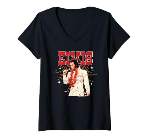 Damen Elvisly Yours Elvis Presley Aloha From Hawaii Show 1973 T-Shirt mit V-Ausschnitt von Elvisly Yours