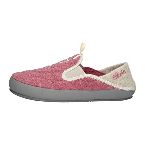 Elwin Shoes Damen Merlin Slipper, Rose/Light Grey, 39 EU von Elwin Shoes