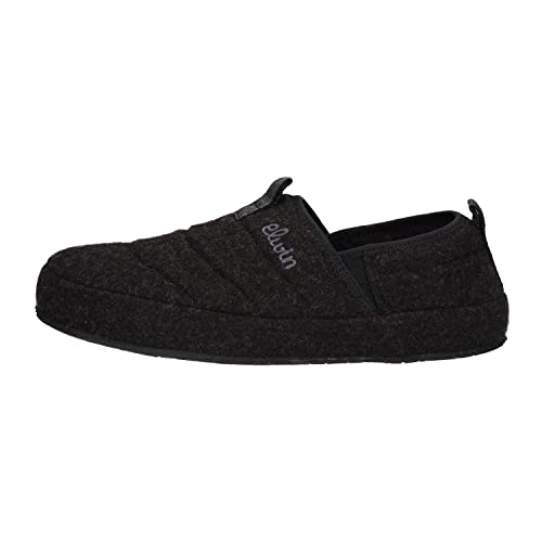 Elwin Shoes Herren Merlin Slipper, Black, 45 EU von Elwin Shoes