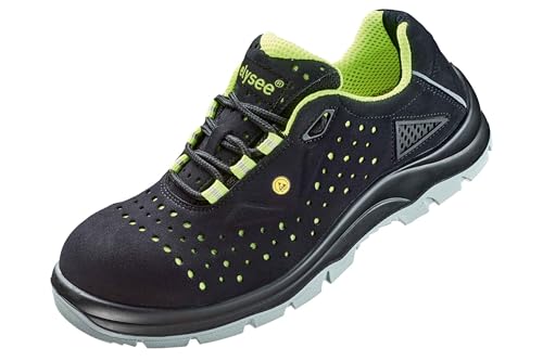 Elysee 1 Paar S1P ESD (elektrostatische Entladung) Sicherheitsschuhe Arbeitsschuhe Sicherheits-Halbschuhe FANO Schwarz, Neon-Gelb Abgesetzt, Gr. 36 von Elysee