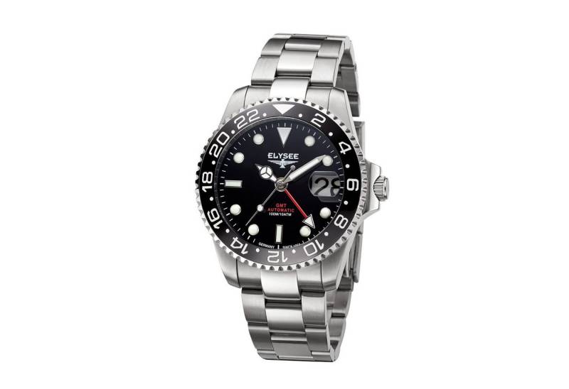 Elysee Automatikuhr GMT AUTOMATIC . Herrenuhr 100% Edelstahl 40.5, Datumanzeige von Elysee